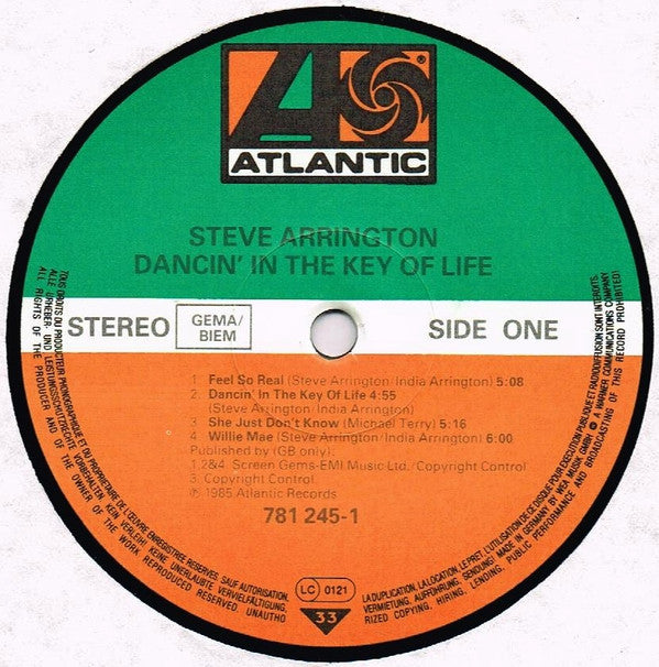 Steve Arrington : Dancin' In The Key Of Life (LP, Album)