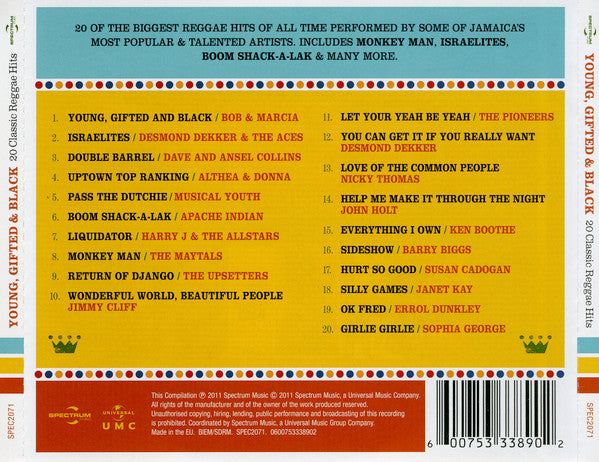 Various : Young, Gifted & Black (20 Classic Reggae Hits) (CD, Comp)