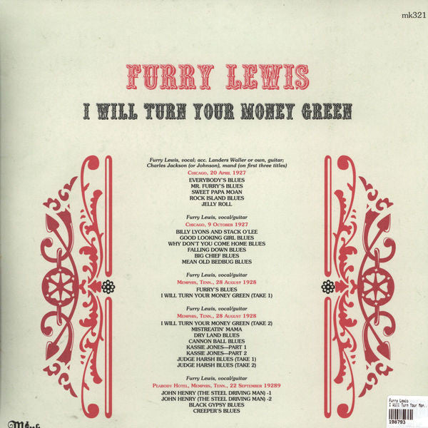 Furry Lewis : I Will Turn Your Money Green (2xLP, Comp)