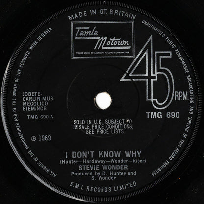 Stevie Wonder : I Don't Know Why (7", Single, Sol)