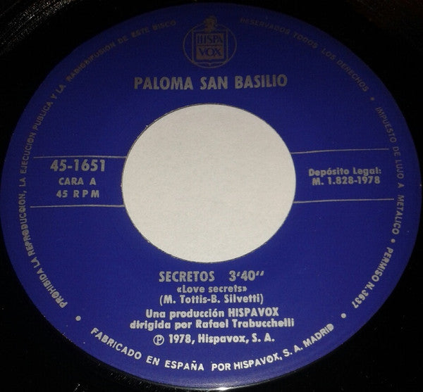 Paloma San Basilio : Secretos (7")