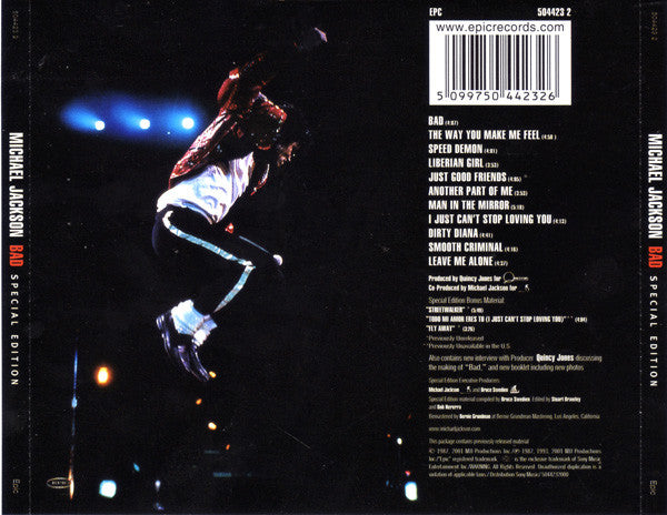 Michael Jackson : Bad (CD, Album, RE, RM, S/Edition, Sli)