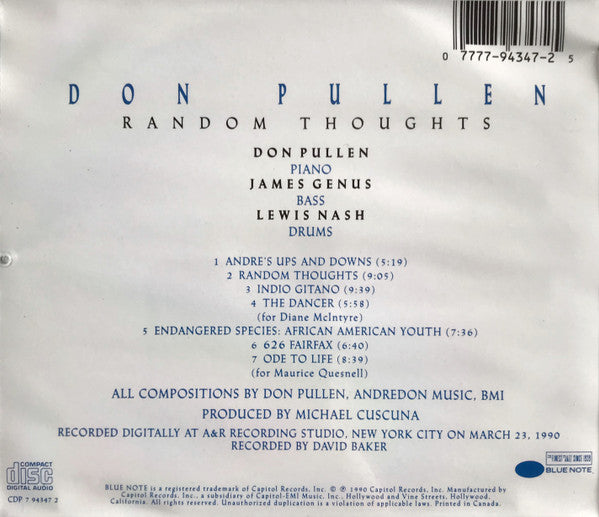 Don Pullen : Random Thoughts (CD, Album)