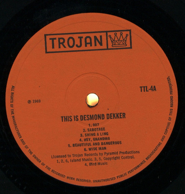 Desmond Dekker : This Is Desmond Dekkar (LP, Album, Mono)