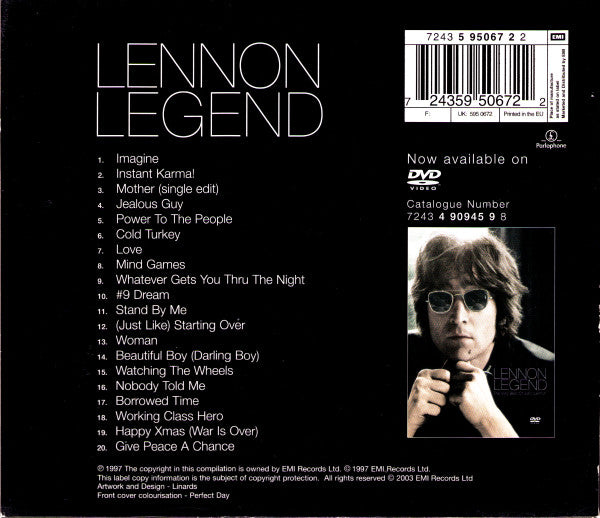 John Lennon : Lennon Legend (The Very Best Of John Lennon) (CD, Comp, RE, EMI)