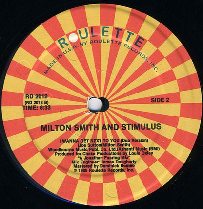 Milton Smith And Stimulus (7) : I Wanna Get Next To You (12")