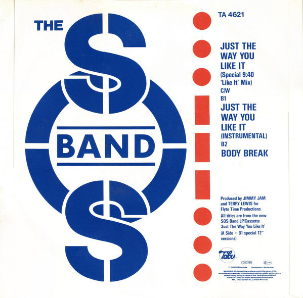 The S.O.S. Band : Just The Way You Like It (Like It Long Mix) (12")