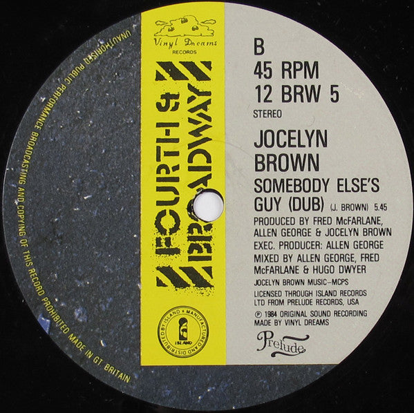 Jocelyn Brown : Somebody Else's Guy (12", Single)