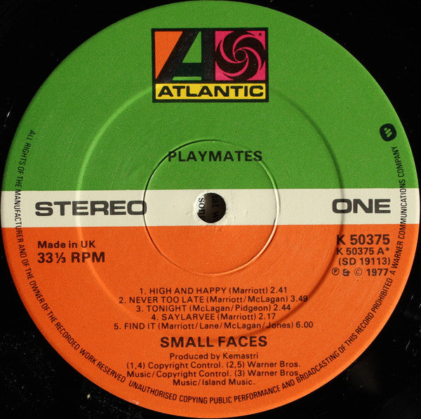 Small Faces : Playmates (LP, Album)