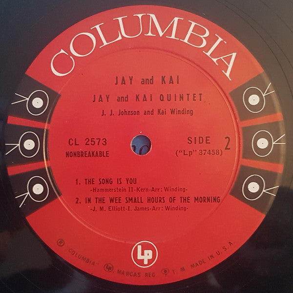 The Jay And Kai Quintet, J.J. Johnson and Kai Winding : Jay And Kai (10", Album, Mono)