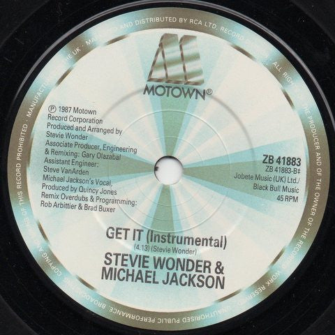 Stevie Wonder & Michael Jackson : Get It (7", Single)