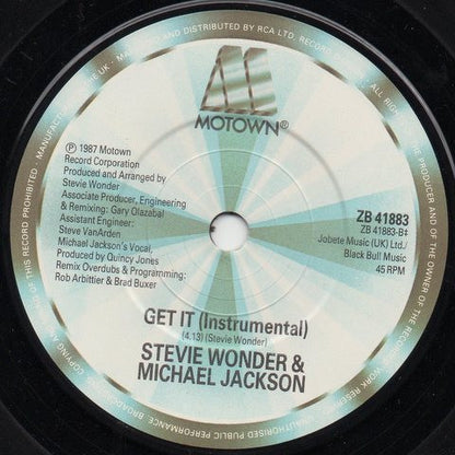 Stevie Wonder & Michael Jackson : Get It (7", Single)