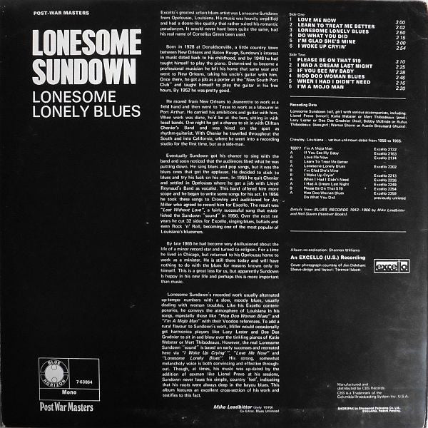 Lonesome Sundown : Lonesome Lonely Blues (LP, Album, Comp)