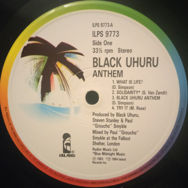 Black Uhuru : Anthem (LP, Album, RE)