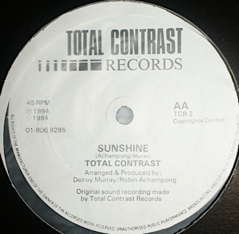 Total Contrast : Next Time I'll Know Better / Sunshine (12")