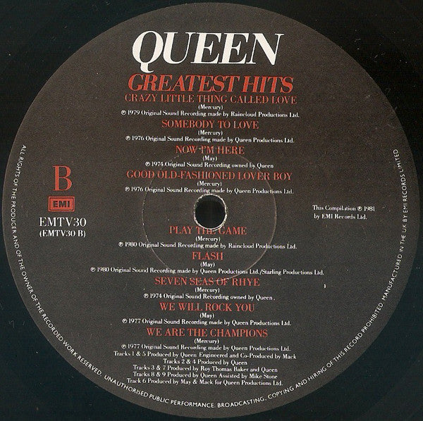 Queen : Greatest Hits (LP, Comp, No )