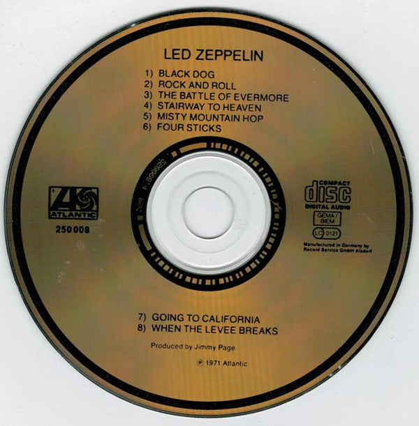 Led Zeppelin : Untitled (CD, Album, RE, Gol)