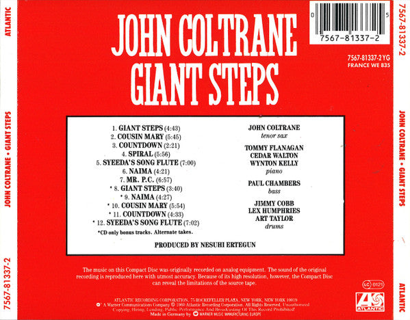 John Coltrane : Giant Steps (CD, Album, RE, RM)