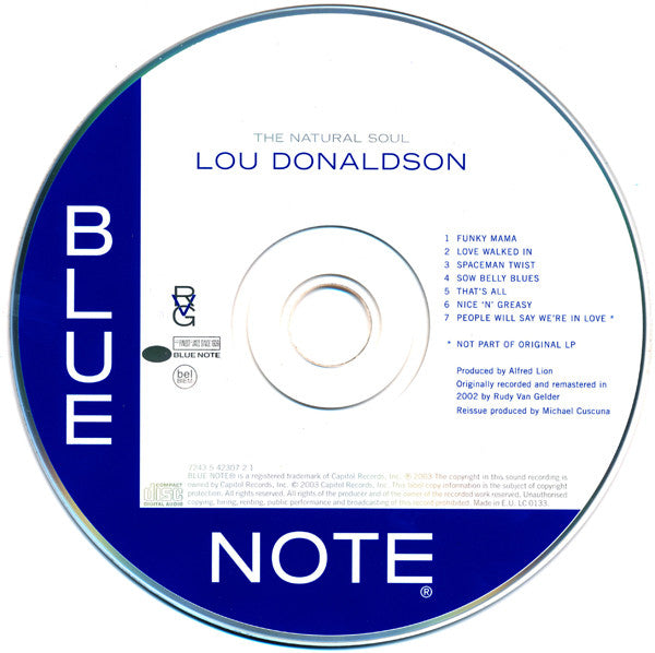 Lou Donaldson : The Natural Soul (CD, Album, RE, RM)