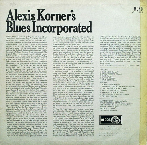 Alexis Korner's Blues Incorporated* : Alexis Korner's Blues Incorporated (LP, Album, Mono)