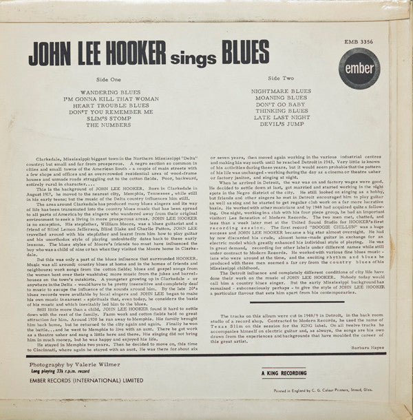 John Lee Hooker : Sings Blues (LP)