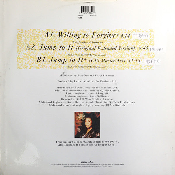 Aretha Franklin : Willing To Forgive (12", Single)