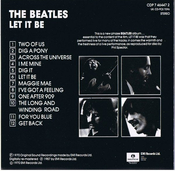 The Beatles : Let It Be (CD, Album, RE, RM)