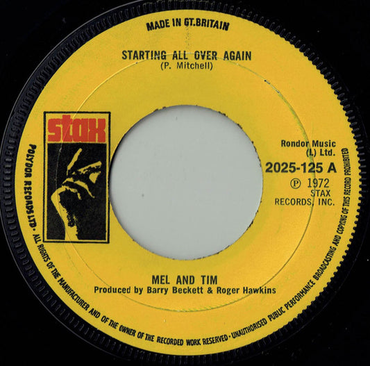 Mel And Tim* : Starting All Over Again (7", Pap)