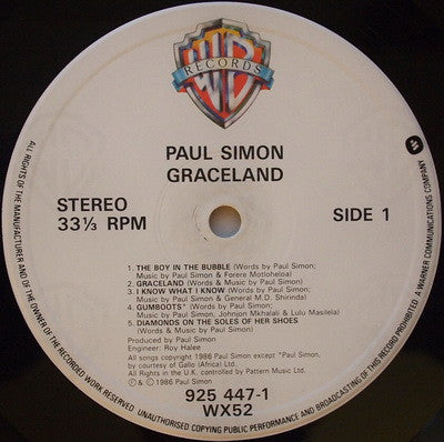 Paul Simon : Graceland (LP, Album, Emb)