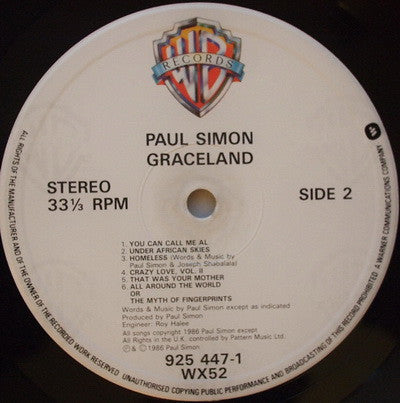 Paul Simon : Graceland (LP, Album, Emb)