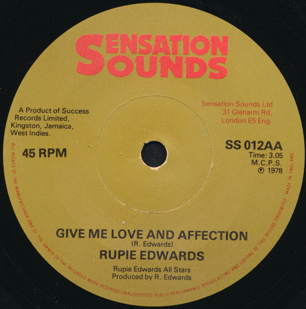 Rupie Edwards : Do You Love Me / Give Me Love And Affection (7", Single)