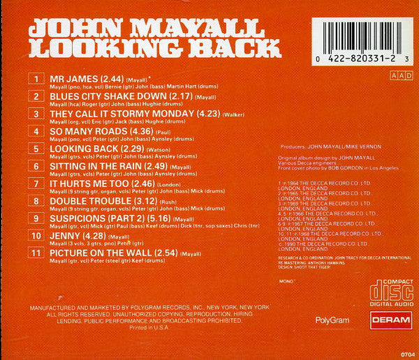 John Mayall : Looking Back (CD, Comp, RE, RM, PDO)