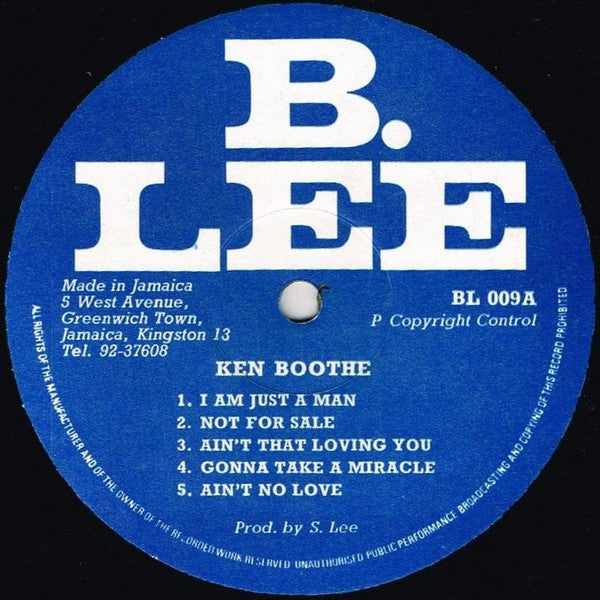 Ken Boothe : I'm Just A Man (LP, Album)