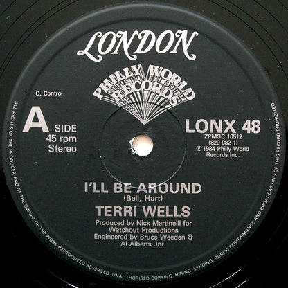 Terri Wells : I'll Be Around (12", Single, Pic)