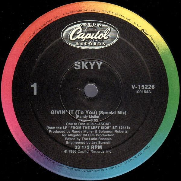 Skyy : Givin' It (To You) (12", Single)