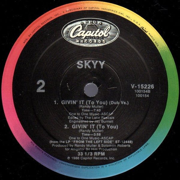 Skyy : Givin' It (To You) (12", Single)