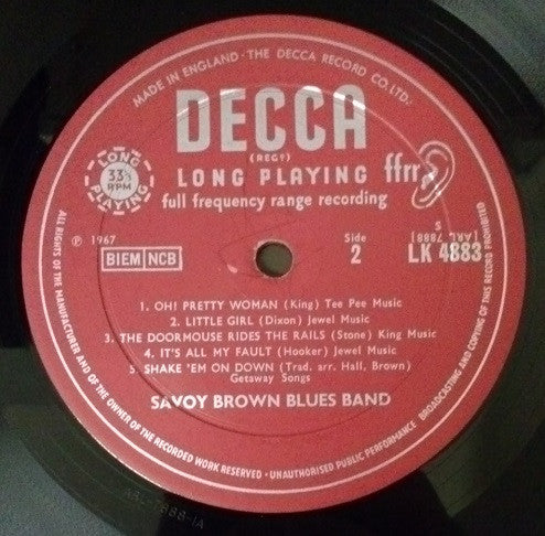 Savoy Brown Blues Band* : Shake Down (LP, Album, Mono)