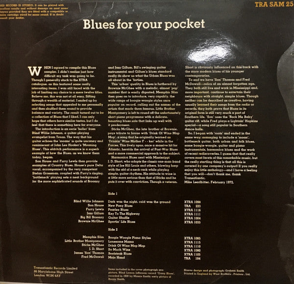 Various : Blues For Your Pocket (LP, Comp, Smplr)