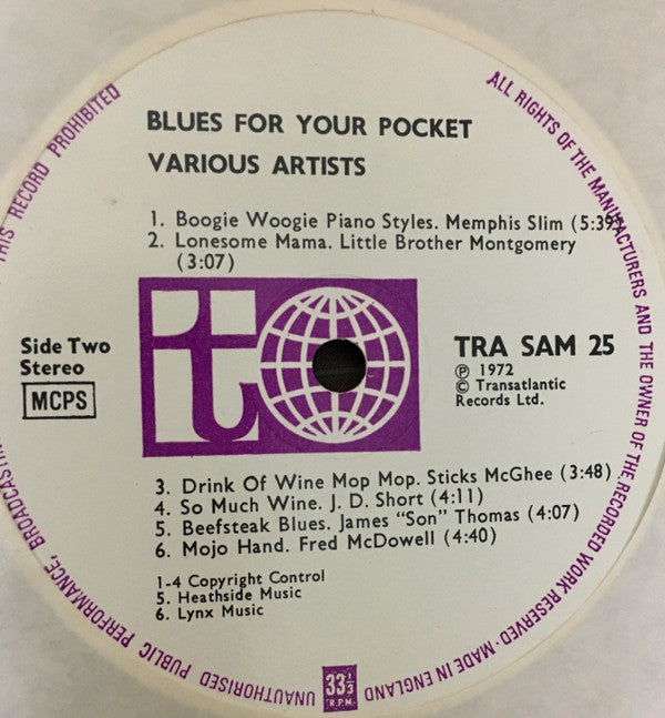 Various : Blues For Your Pocket (LP, Comp, Smplr)