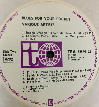 Various : Blues For Your Pocket (LP, Comp, Smplr)