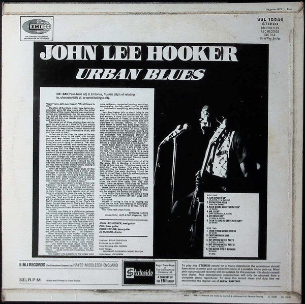 John Lee Hooker : Urban Blues (LP, Album)