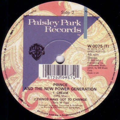 Prince & The New Power Generation : Diamonds & Pearls (12", Single, RE)