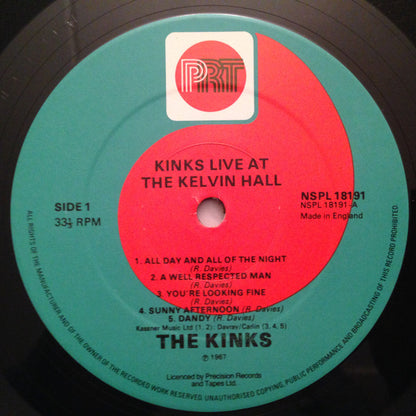 The Kinks : Live At Kelvin Hall (LP, Album, RE)