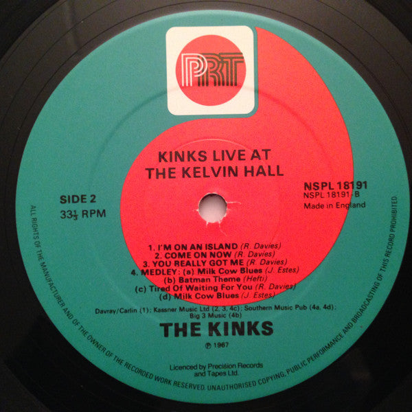 The Kinks : Live At Kelvin Hall (LP, Album, RE)