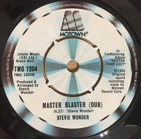 Stevie Wonder : Master Blaster (Jammin') (7", Single, Kno)