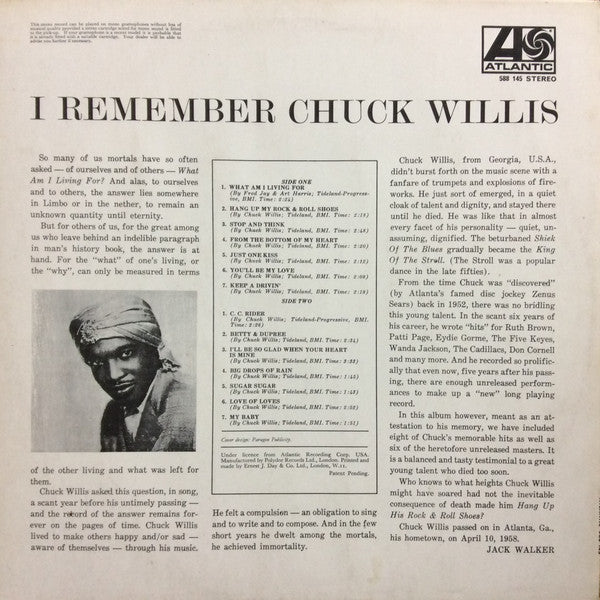 Chuck Willis : I Remember Chuck Willis (LP, Comp)