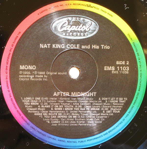 Nat 'King' Cole And His Trio* : After Midnight (LP, Album, Mono, RE, RM)