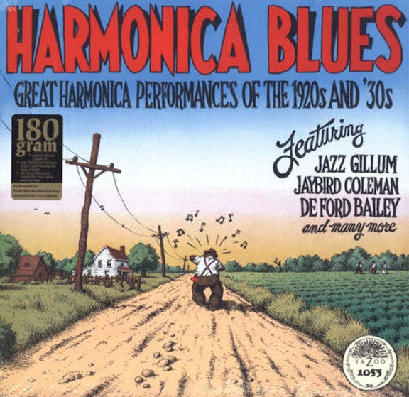 Various : Harmonica Blues: Great Harmonica Performances Of The 1920s And '30s (LP, Comp, RE, 180)