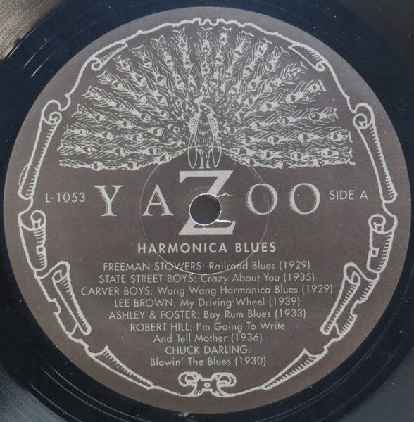 Various : Harmonica Blues: Great Harmonica Performances Of The 1920s And '30s (LP, Comp, RE, 180)