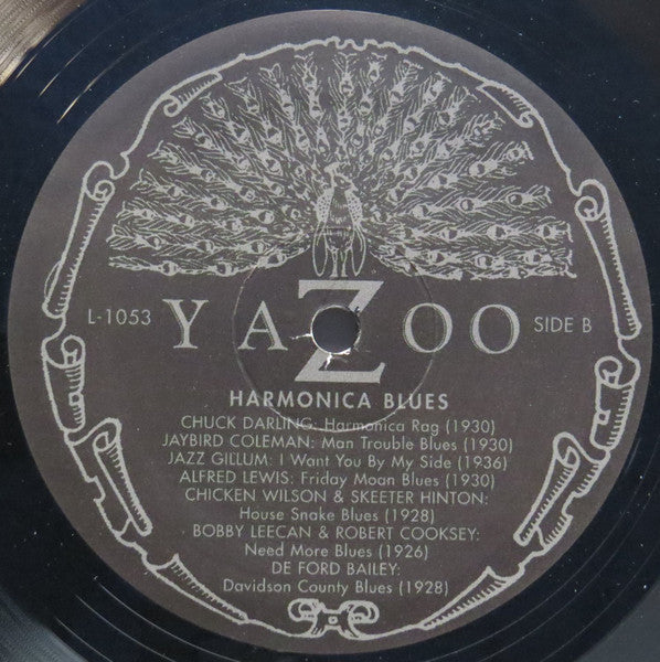 Various : Harmonica Blues: Great Harmonica Performances Of The 1920s And '30s (LP, Comp, RE, 180)